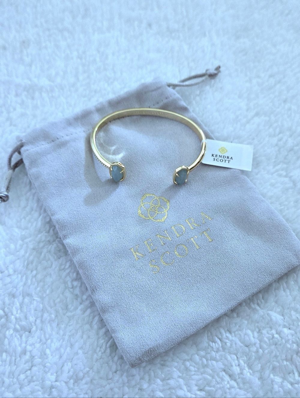 Kendra Scott Gold💛 "Elton" Cuff Bracelet with Amazonite Stones - NWT - Picture 11 of 16
